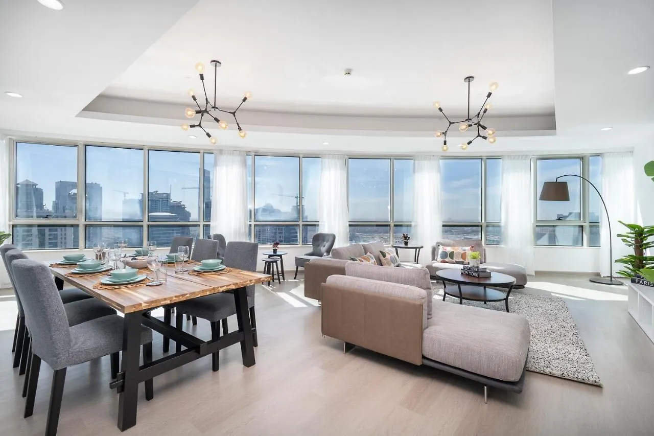 شقة Heaven Crest Vacation Homes Dubai Marina - 4 Bedroom Suite With Marina View Near Jbr Beach, Free Parking, Wi-Fi, Gym And Pool